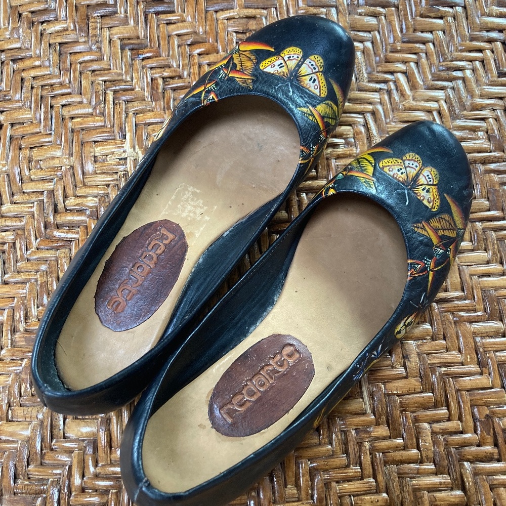 Redarte painted Ballet flats butterfly Mary Janes unique - Picture 3 of 10